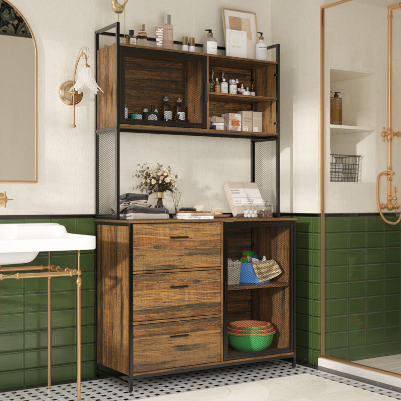 17 Stories Industrial Style Bathroom With Steel Frame Wayfair